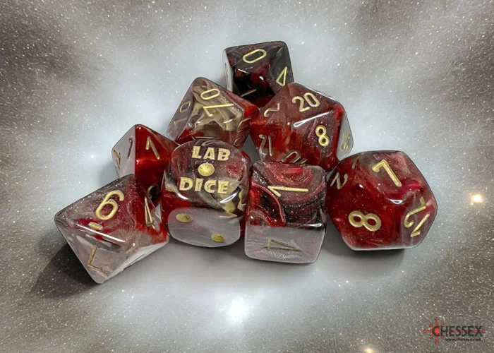 Chessex - Lab Dice 7 Piece - Borealis Cosmos/gold Polyhedral (With Bonus Die)