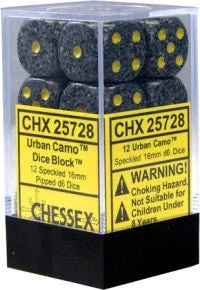 D6 Dice Speckled 16mm Urban Camo CHX25728