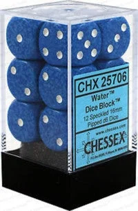 D6 Dice Speckled 16mm Water CHX25706