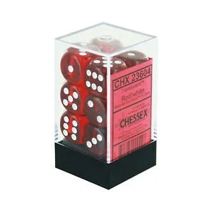 D6 Dice Translucent 16mm Red/White CHX23604