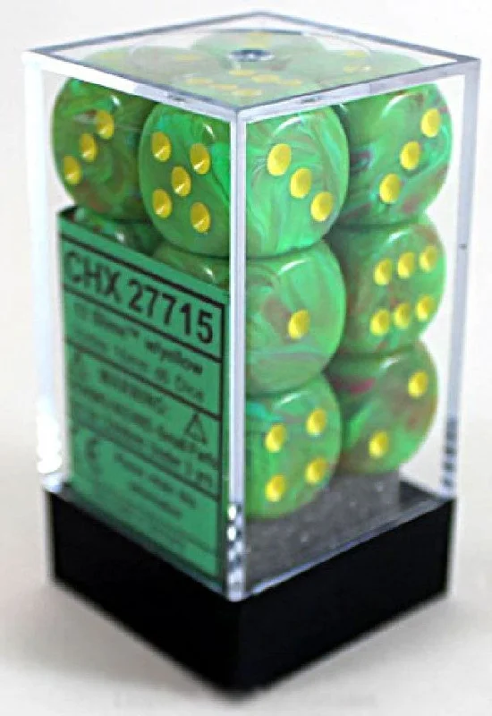 D6 Dice Vortex 16mm Slime/Yellow CHX27715