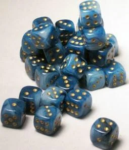 Dice 12mm D6 Phantom Teal w/gold CHX27889