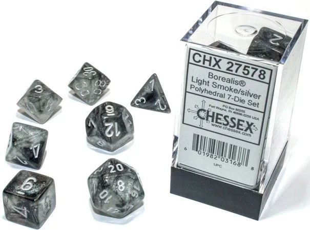 Dice Set Borealis Luminary Smoke/Silver (7) CH27578