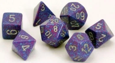 Dice Set Silver Tetra Speckled (7) CHX25347