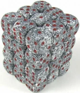 Dice Speckled 12mm D6 Granite (36) CHX25920