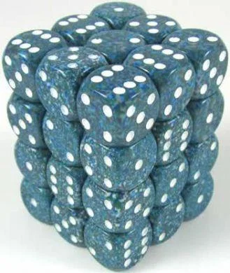 Dice Speckled 12mm D6 Sea (36) CHX25916