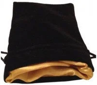 Dice Bag  Black Velvet with Gold Satin Lining