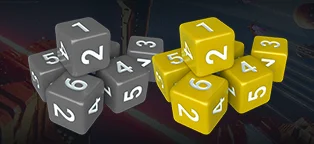 Homeworld Fleet Command: 12 Grey & Yellow Dice