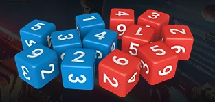 Homeworld Fleet Command: 12 Red & Blue Dice