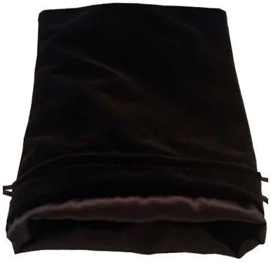 MDG Large Velvet Dice Bag with Black Satin Lining Black