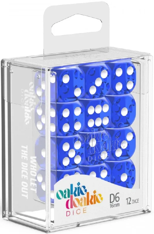 Oakie Doakie Dice D6 16 mm Translucent - Blue (12)