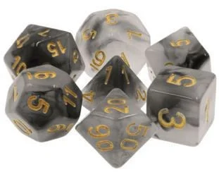 TMG Dice Brewing Storm - Black Jade Opaque (Set of 7)