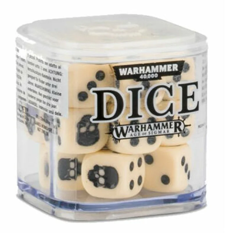 Warhammer 40K/Age of Sigmar: 12mm Bone Dice (20ct)