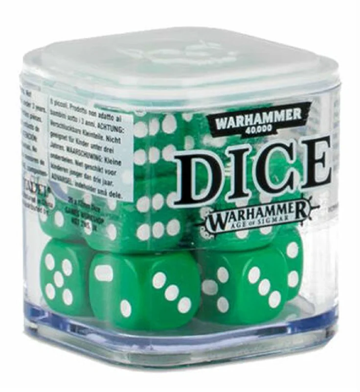 Warhammer 40K/Age of Sigmar: 12mm Green Dice (20ct)