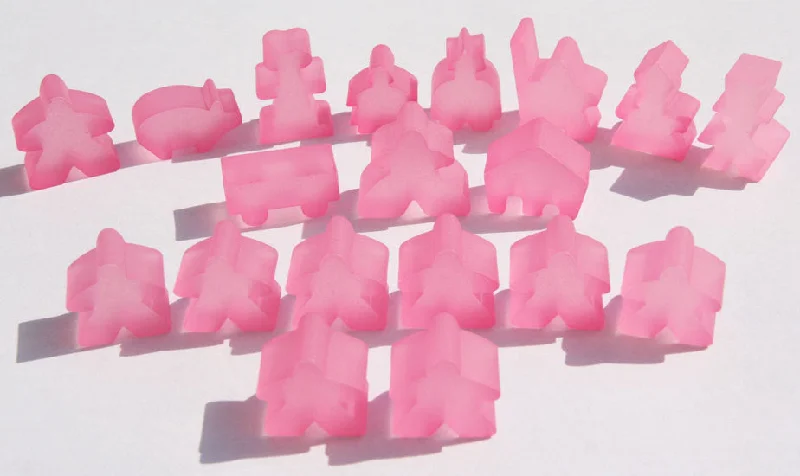 Carcassonne: Meeple - Complete Toy Figure Set (19 Pieces) (Frozen Pink) (Import)