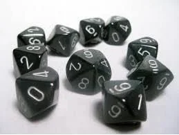 Chessex - 10D10 - Borealis - Smoke/Silver