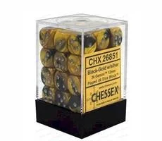 Chessex - 36D6 - Gemini - Black-Gold/Silver