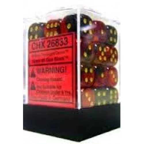 Chessex - 36D6 - Gemini - Black-Red/Gold