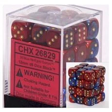 Chessex - 36D6 - Gemini - Blue-Red/Gold