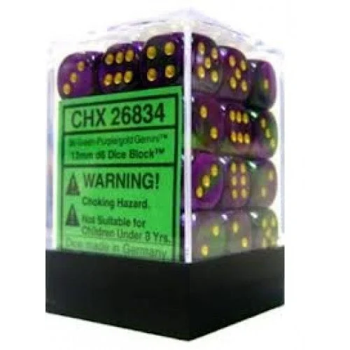 Chessex - 36D6 - Gemini - Green-Purple/Gold