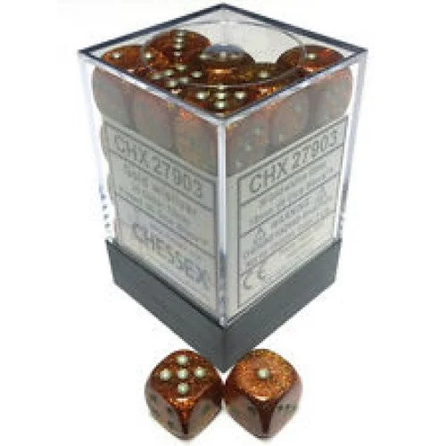 Chessex - 36D6 - Glitter - Gold/Silver