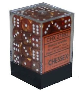 Chessex - 36D6 - Lustrous - Bronze/White