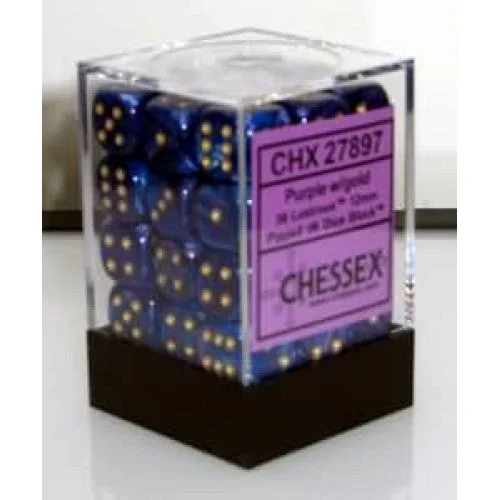 Chessex - 36D6 - Lustrous - Purple/Gold