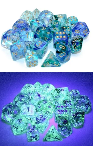 Chessex - 36D6 - Nebula - Oceanic / Gold Luminary