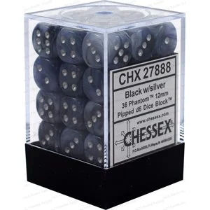 Chessex - 36D6 - Phantom - Black/Silver