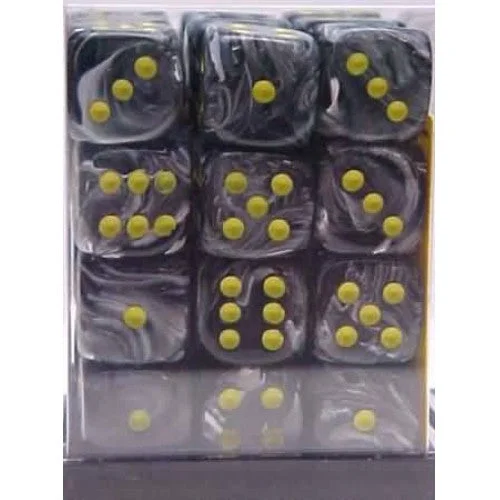 Chessex - 36D6 - Vortex - Black/Yellow