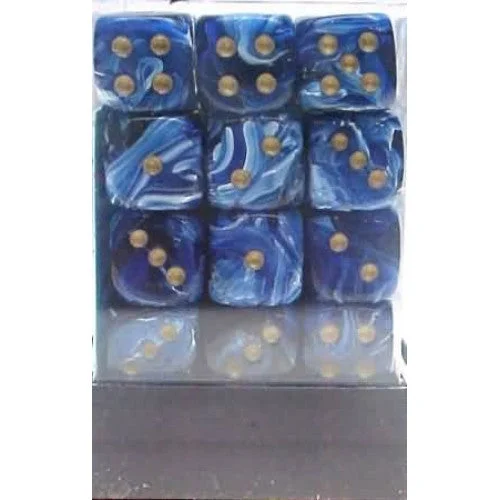 Chessex - 36D6 - Vortex - Blue/Gold