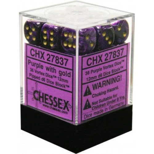 Chessex - 36D6 - Vortex - Purple/Gold