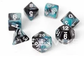 Chessex - 7-Dice Set - Gemini - Black-Shell/White