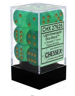 Chessex - Borealis: 12D6 Light Green / Gold