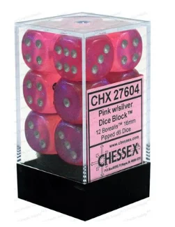 Chessex - Borealis: 12D6 Pink / Silver