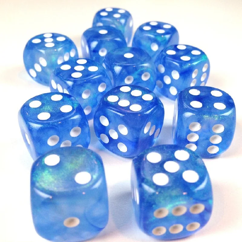 Chessex - Borealis: 12D6 Sky Blue / White