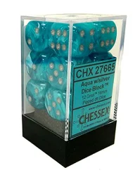 Chessex - Cirrus: 12D6 Aqua / Silver