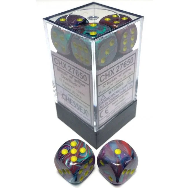 Chessex - Festive: 12D6 Mosaic / Yellow