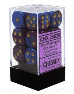 Chessex - Gemini: 12D6 Blue-Purple / Gold