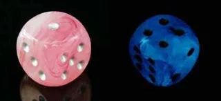 Chessex - Ghostly Glow: 12D6 Pink / Silver