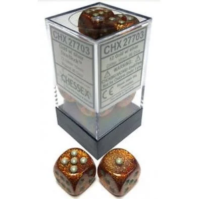 Chessex - Glitter: 12D6 Gold / Silver