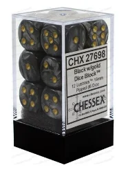 Chessex - Lustrous: 12D6 Black / Gold