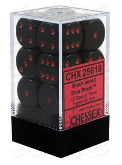 Chessex - Opaque: 12D6 Black / Red