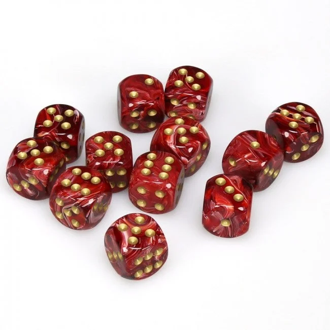 Chessex - Vortex: 12D6 Burgundy / Gold