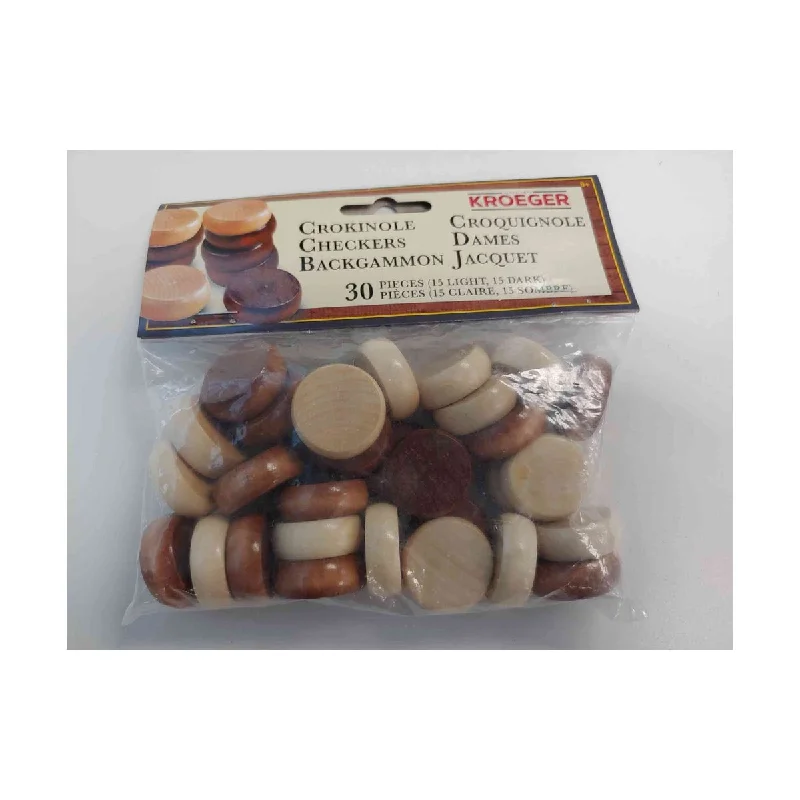 Crokinole Disks (30 Wooden Pieces)